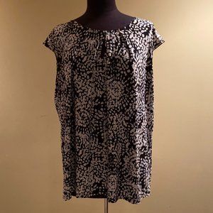 KASPER Womens BLK WHT BLU Sleeveless Keyhole We